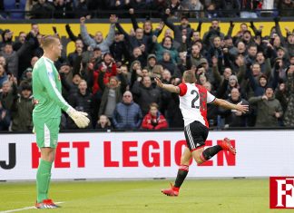 Jens Toornstra juicht Feyenoord-FC Groningen 25-11-2018
